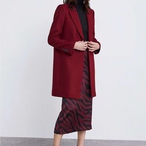 Zara Manteco Red Coat